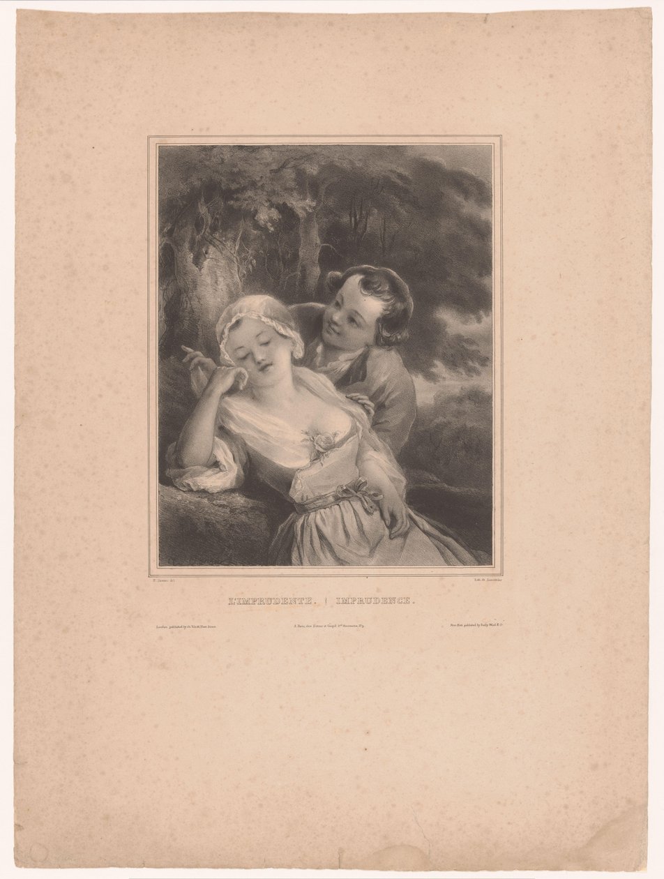 Mädchen mit jungem Liebhaber von Hippolyte Louis Garnier