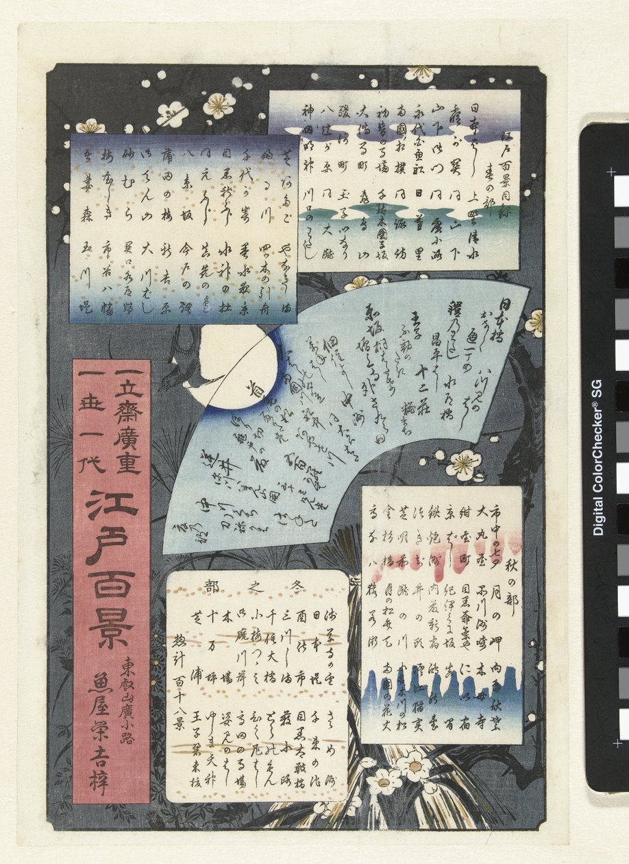 Inhaltsverzeichnis der Serie Hundert Ansichten von Edo von Hiroshige (I) , Utagawa