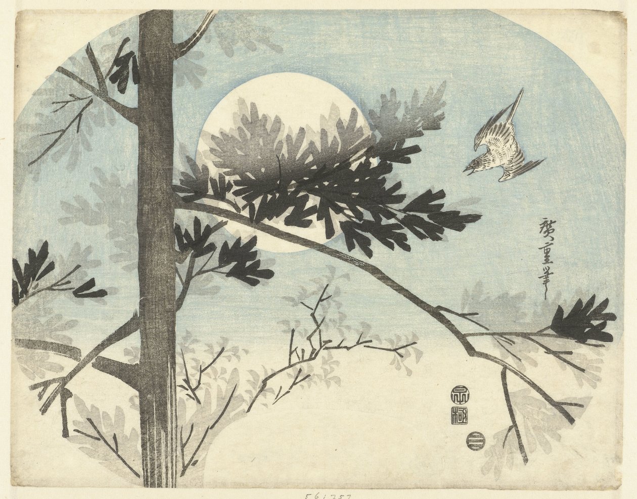 Kuckuck und Kiefer von Hiroshige (I) , Utagawa