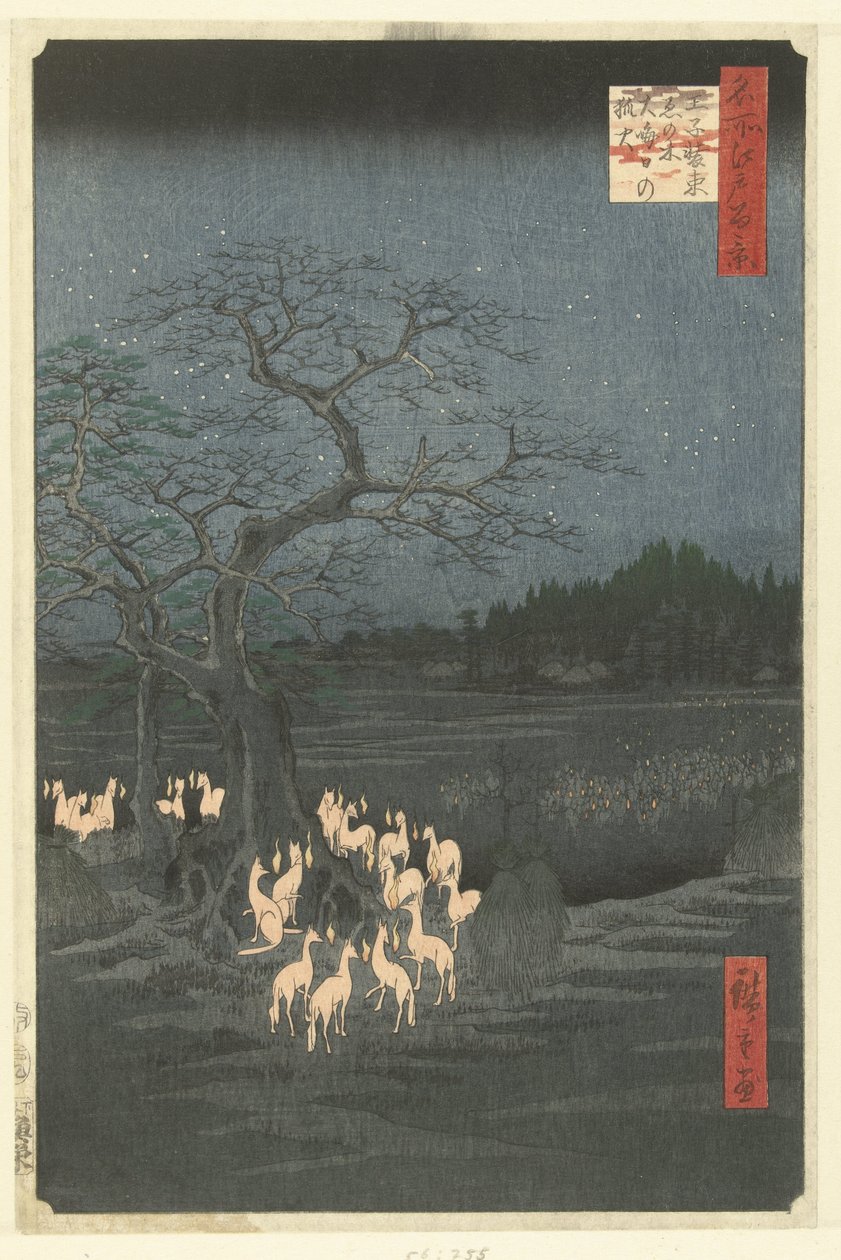Fuchsfeuer in der Silvesternacht bei der Shozoku-Brennnessel in Oji von Hiroshige (I) , Utagawa