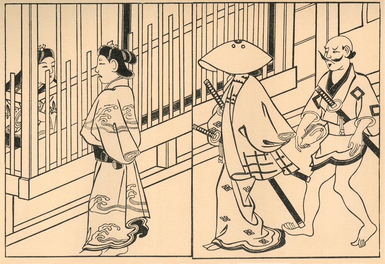 Kurtisanen, 1661 von Hishikawa Moronobu