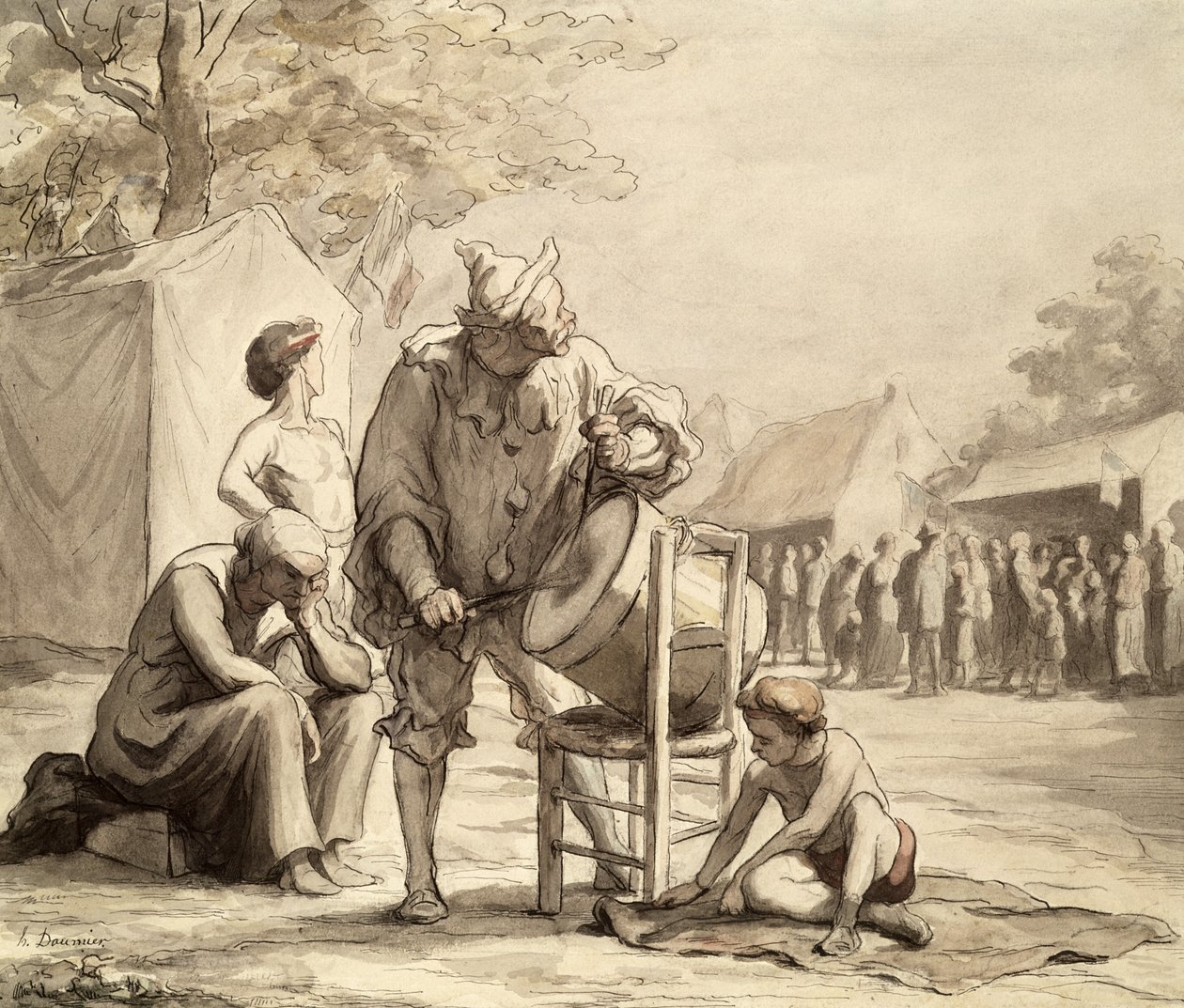 Akrobaten auf dem Jahrmarkt ca. 1865-69 von Honoré Daumier