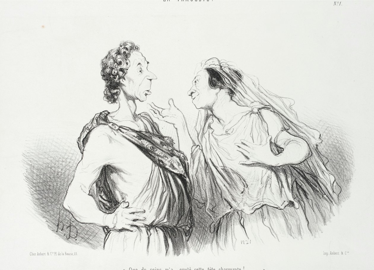 Que de soins ma coûté cette tête charmante von Honoré Daumier