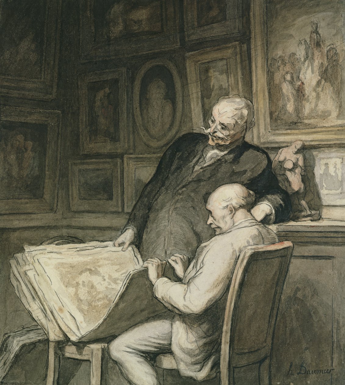 Die Drucksammler von Honoré Daumier