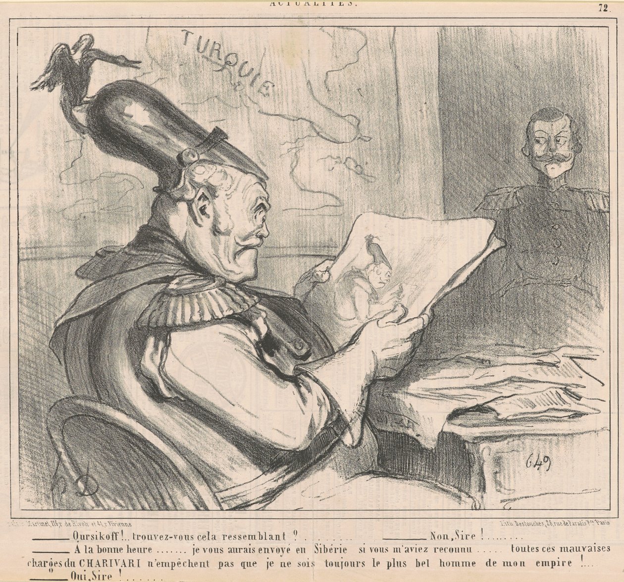 "-Ouriskoff!..finden Sie das ähnlich?" aus Actualities von Honoré Daumier