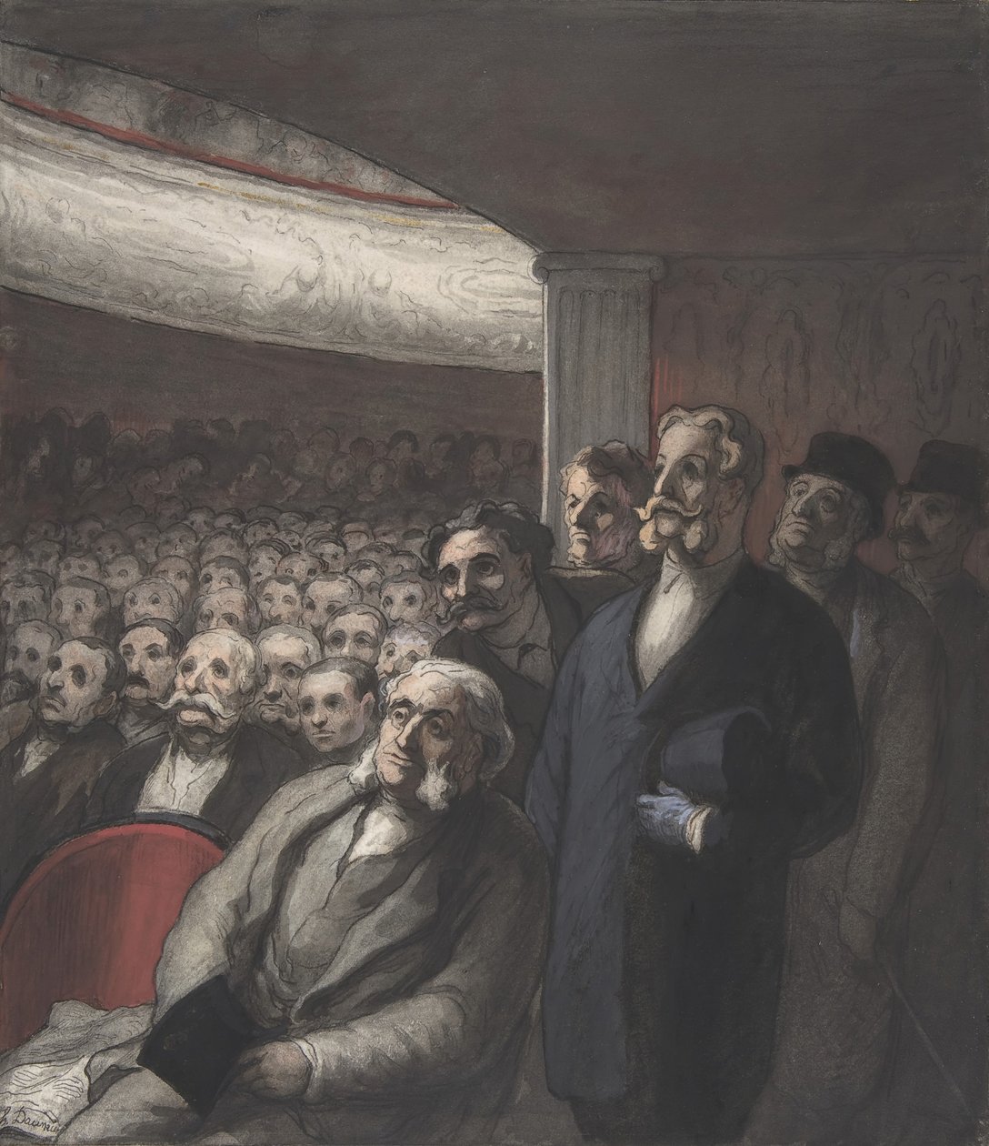 Ein Theaterpublikum, 19. Jahrhundert von Honoré Daumier