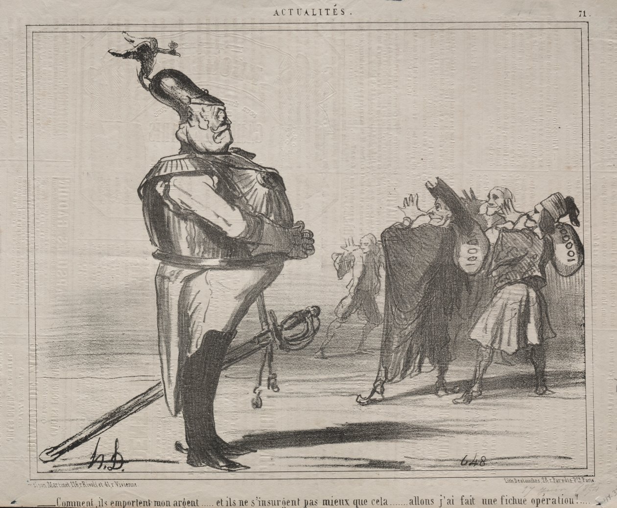 Aktualitäten (Nr. 71): Warum nehmen sie mir mein Geld weg... von Honoré Daumier