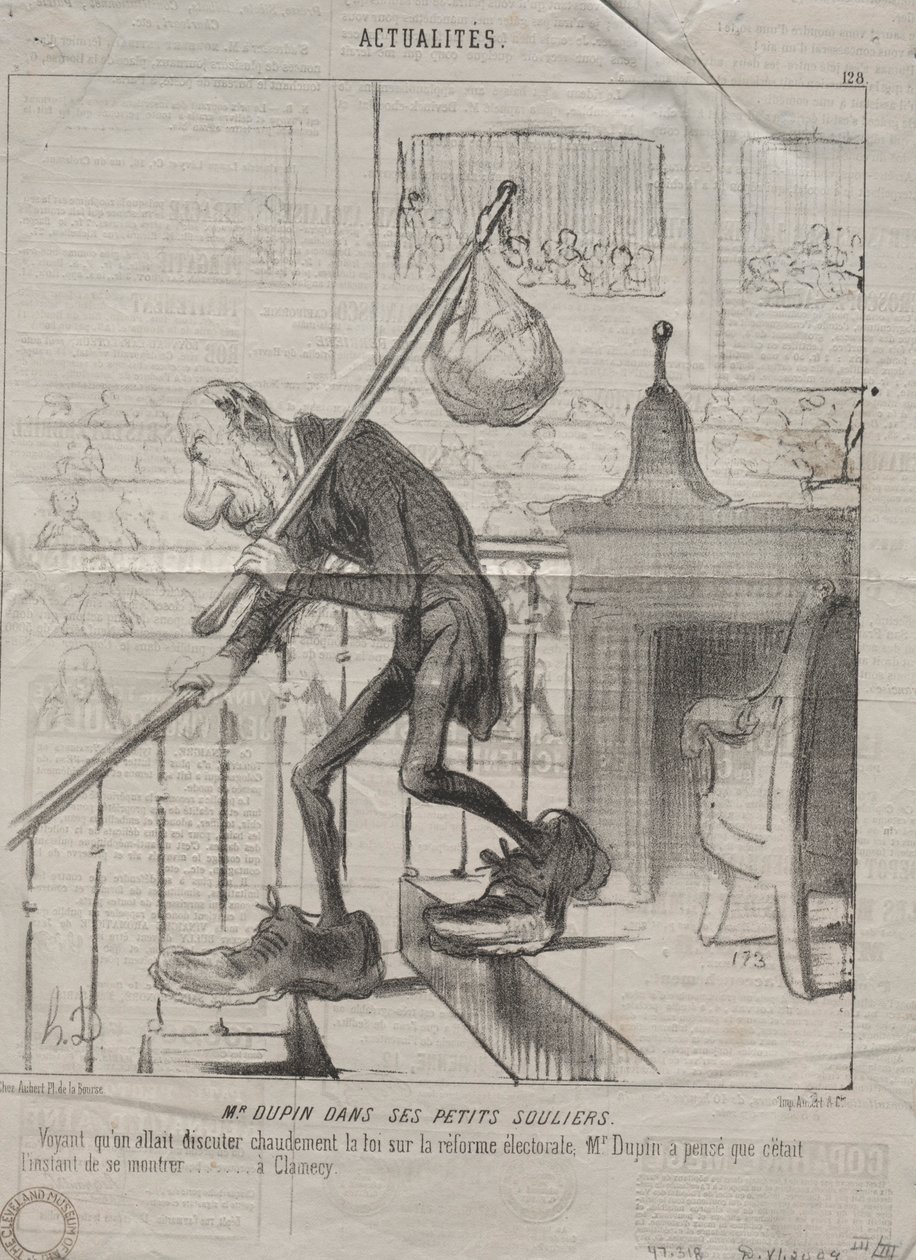 Actualities Nr. 128: Herr Dupin in seinen kleinen Schuhen, 1850 von Honoré Daumier
