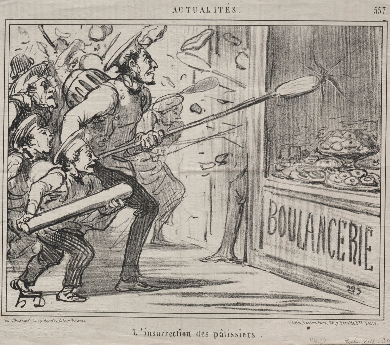 Actualities Nr. 557: Der Aufstand der Konditoren, 1858 von Honoré Daumier