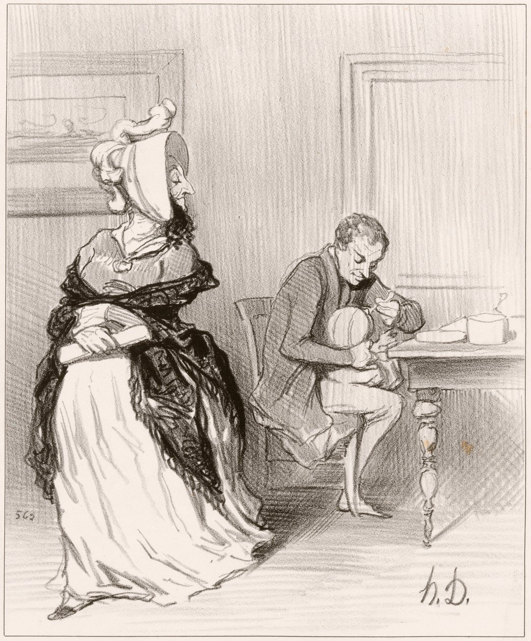 Leb wohl, mein Lieber, ich gehe zu meinen Verlegern... von Honoré Daumier