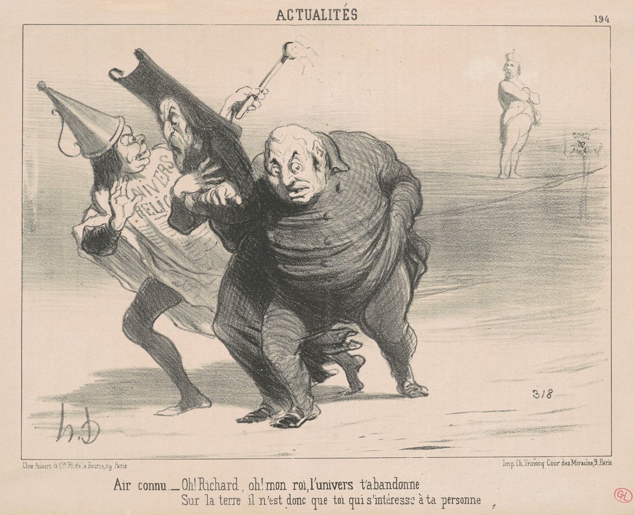 Air connu: Oh! Richard, Oh! Mon roi von Honoré Daumier