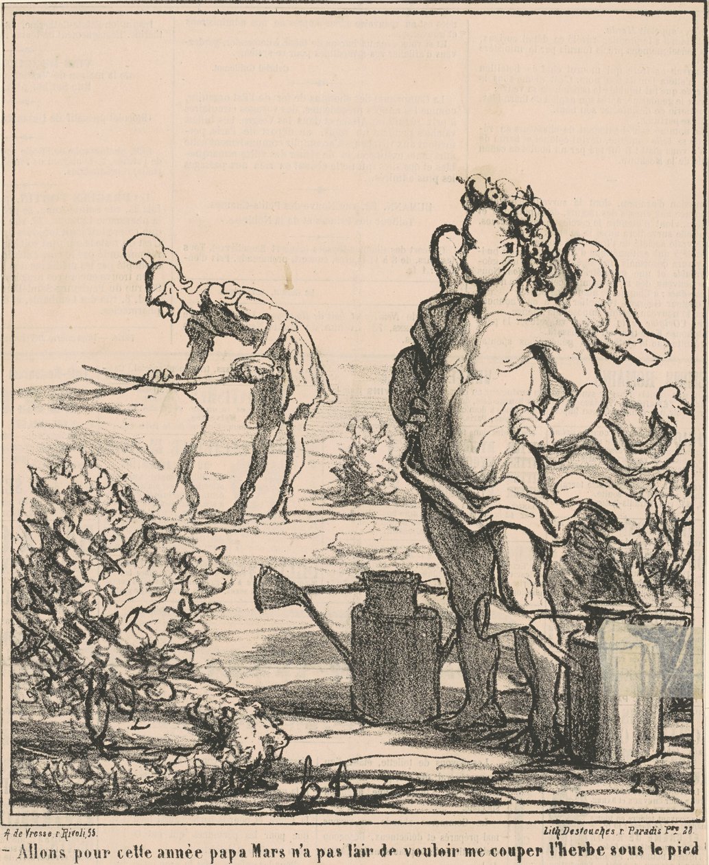 Auf ins Jahr Papa Mars ... von Honoré Daumier