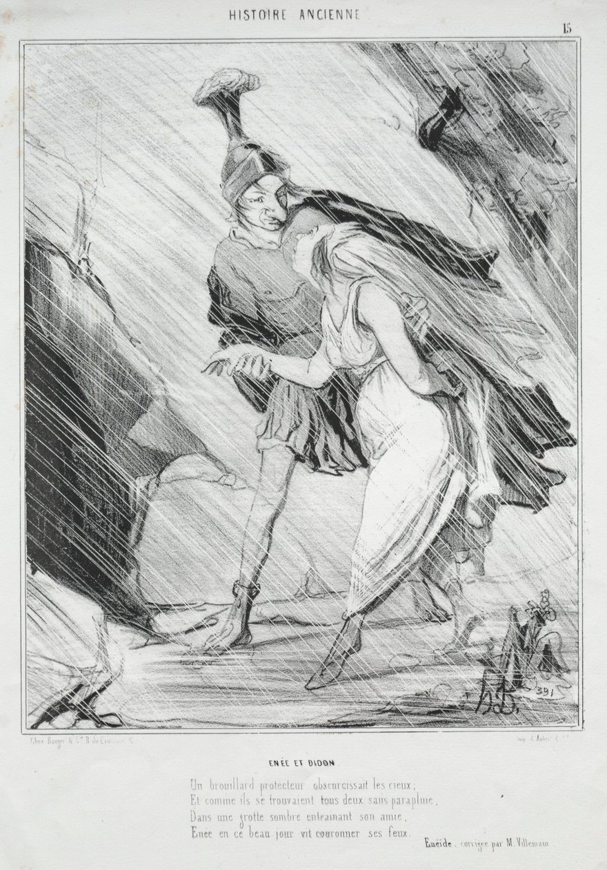 Antike Geschichte Tafel 15: Enée und Didon, 1842 von Honoré Daumier