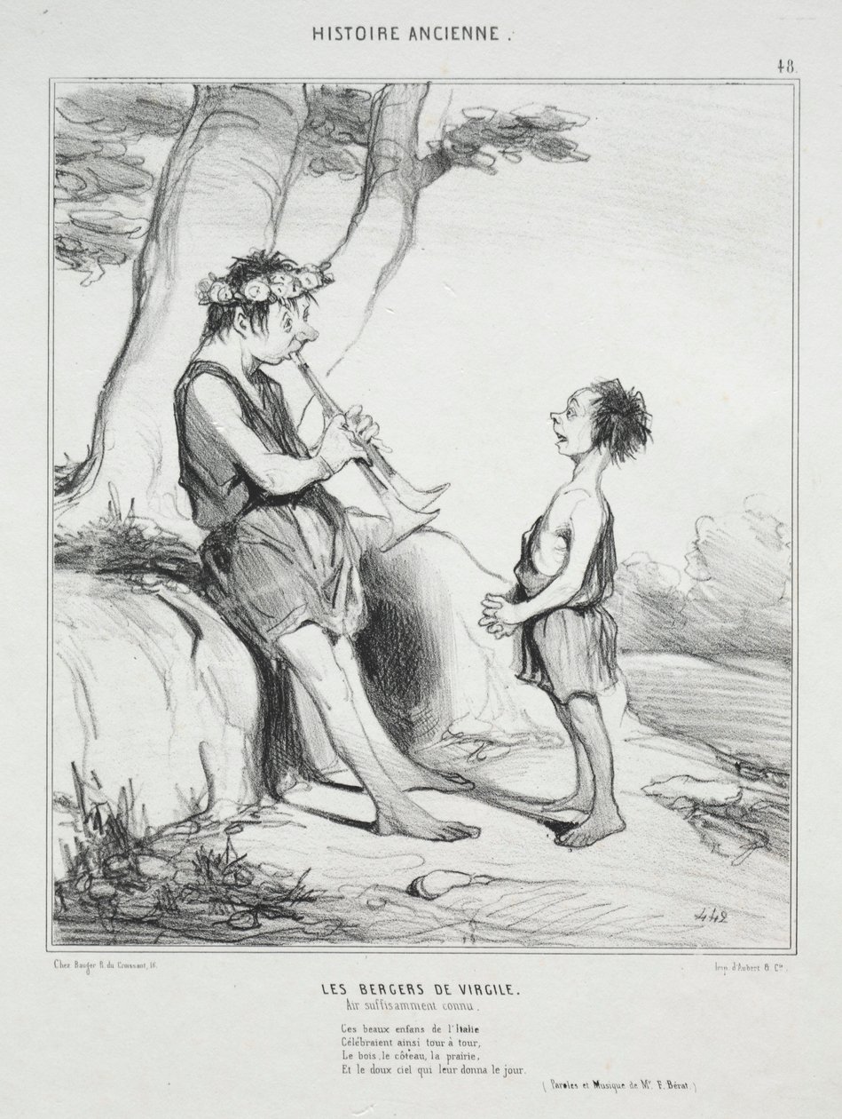 Alte Geschichte, Platte 48: Die Hirten von Virgil, 31. Dezember 1842 von Honoré Daumier