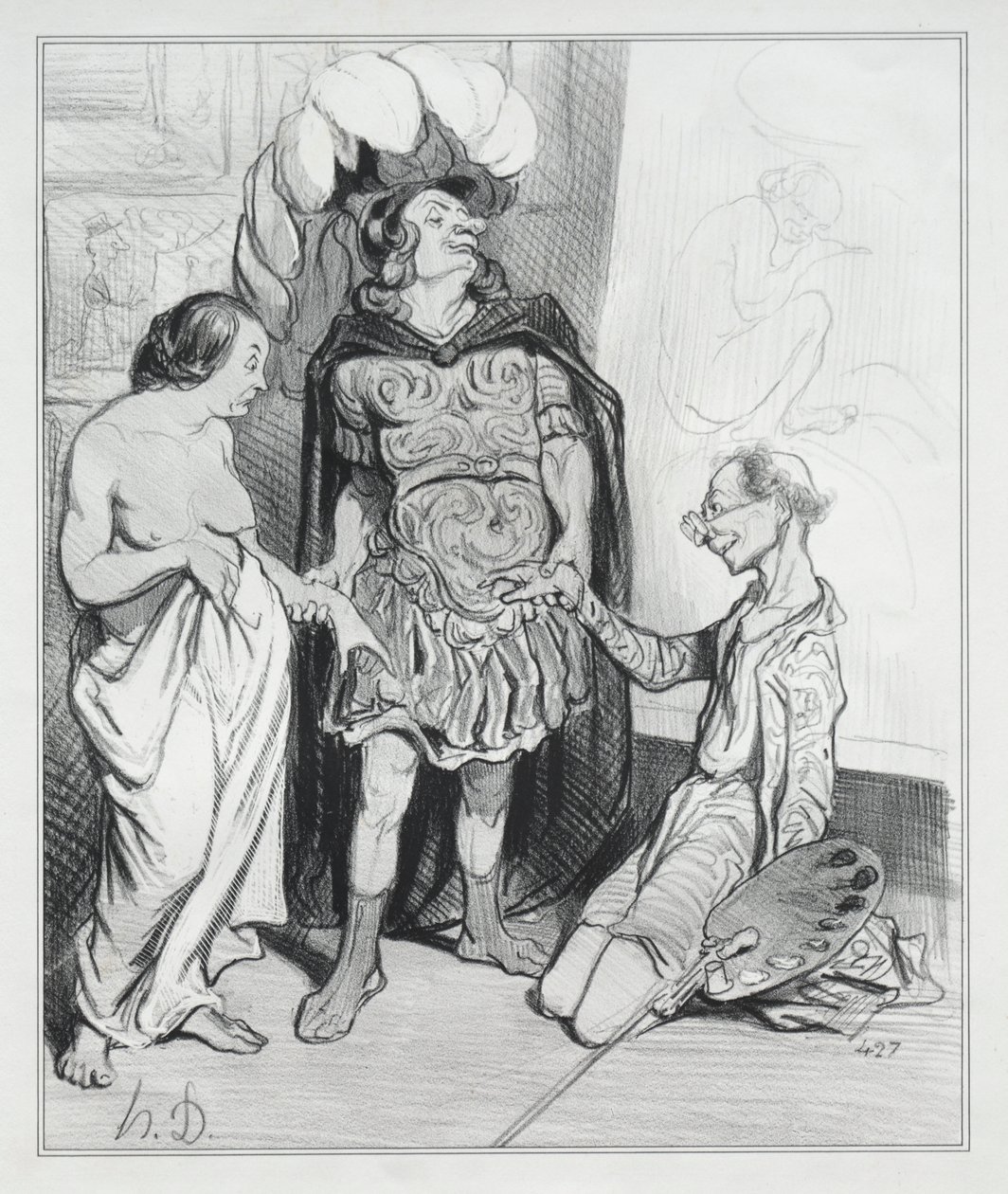 Apelles und Campaste von Honoré Daumier