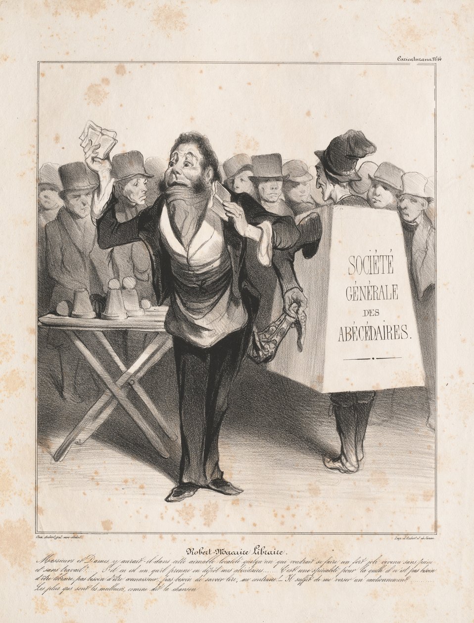 Caricaturana: Pl. 14, Robert Macaire Buchhändler von Honoré Daumier