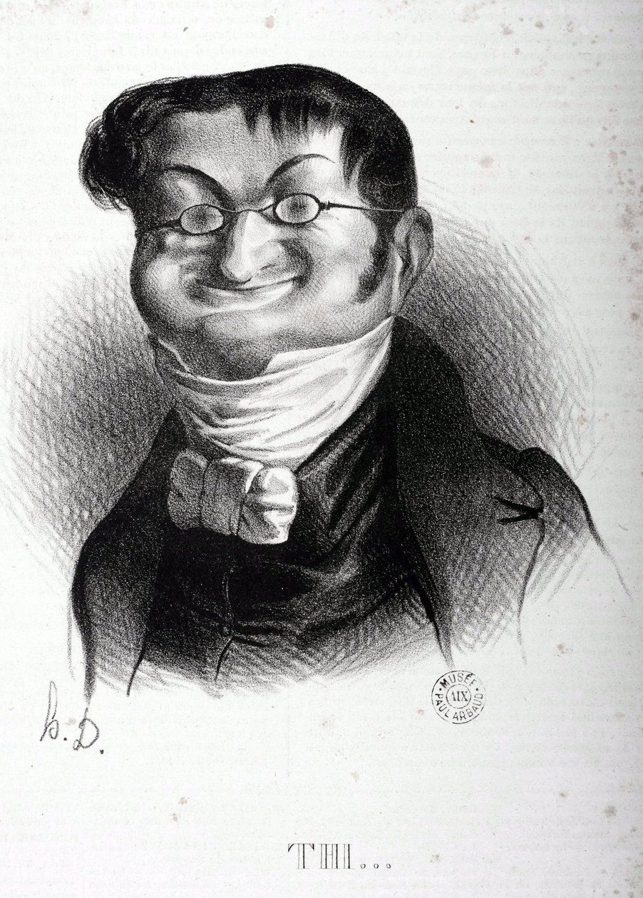 Karikatur von Adolphe Thiers (1797-1877), französischer Staatsmann. Zeichnung von Honore Daumier (1808-1879). Arbaud Museum. von Honoré Daumier