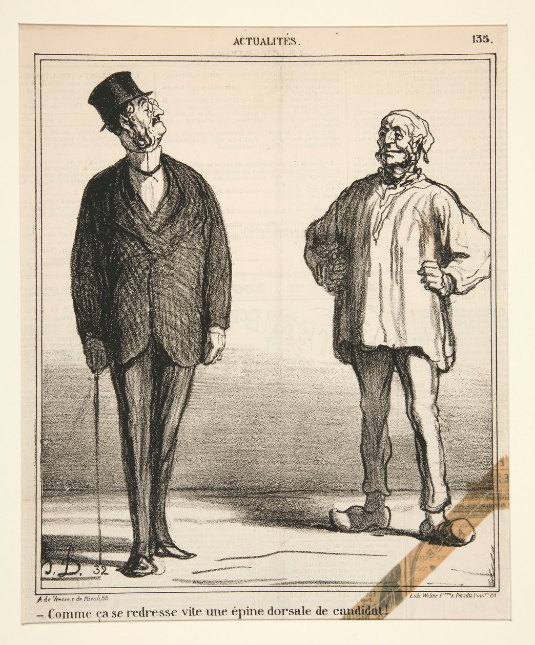 Comme ca se redresse vite une epine dorsale de candidat! von Honoré Daumier