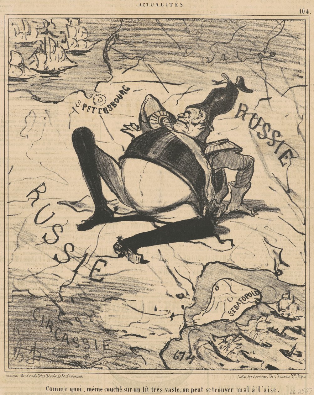 Wie auch immer ... auf einem sehr großen Bett ... von Honoré Daumier