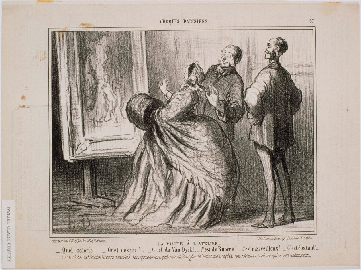 Pariser Skizzen - Der Besuch im Atelier - Welche Skizze! Welche Zeichnung! Das ist von Van Dyck von Honoré Daumier