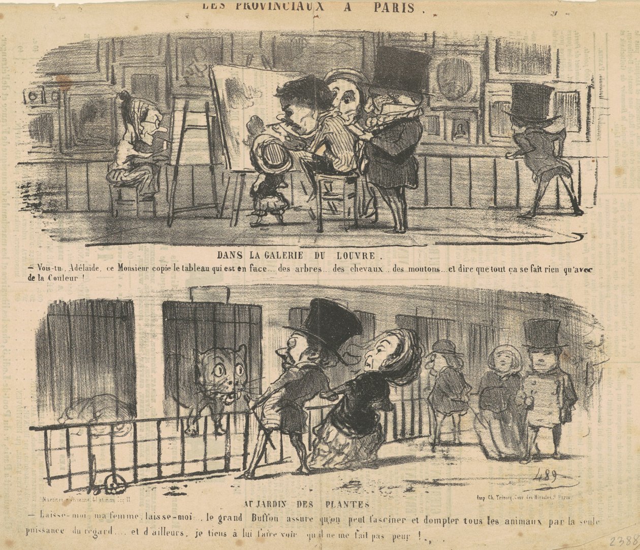 In der Galerie des Louvre von Honoré Daumier