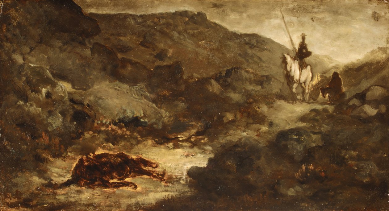 Don Quixote und das tote Maultier, nach 1864 von Honoré Daumier