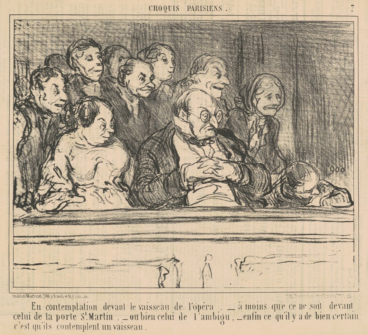 In Betrachtung vor dem Schiff der Oper von Honoré Daumier