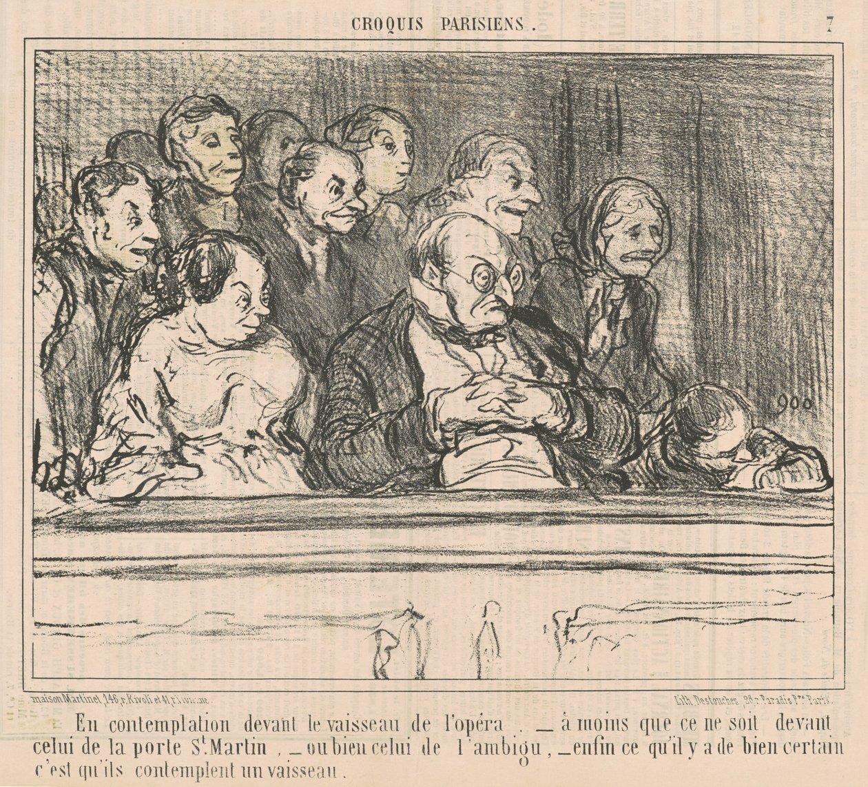 In Betrachtung vor dem Schiff der Oper von Honoré Daumier