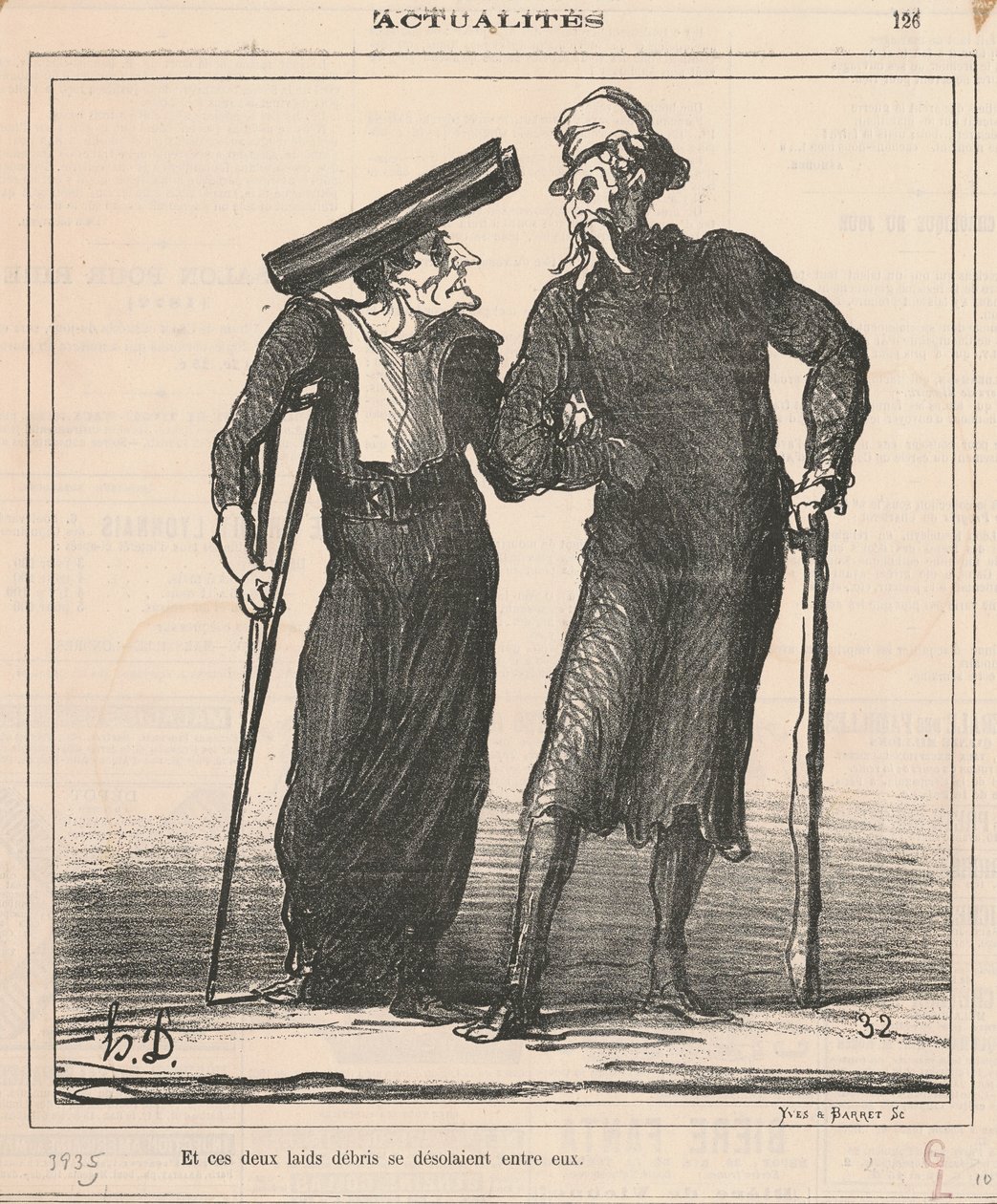 Und diese beiden hässlichen Trümmer verzweifelten miteinander von Honoré Daumier