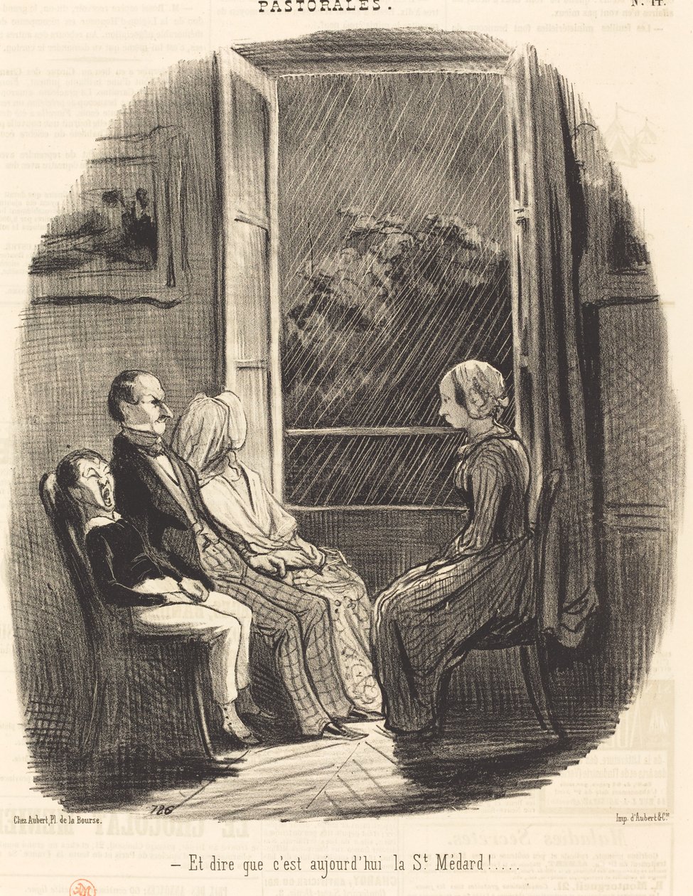Und zu sagen, dass heute der St. Médard-Tag ist! von Honoré Daumier