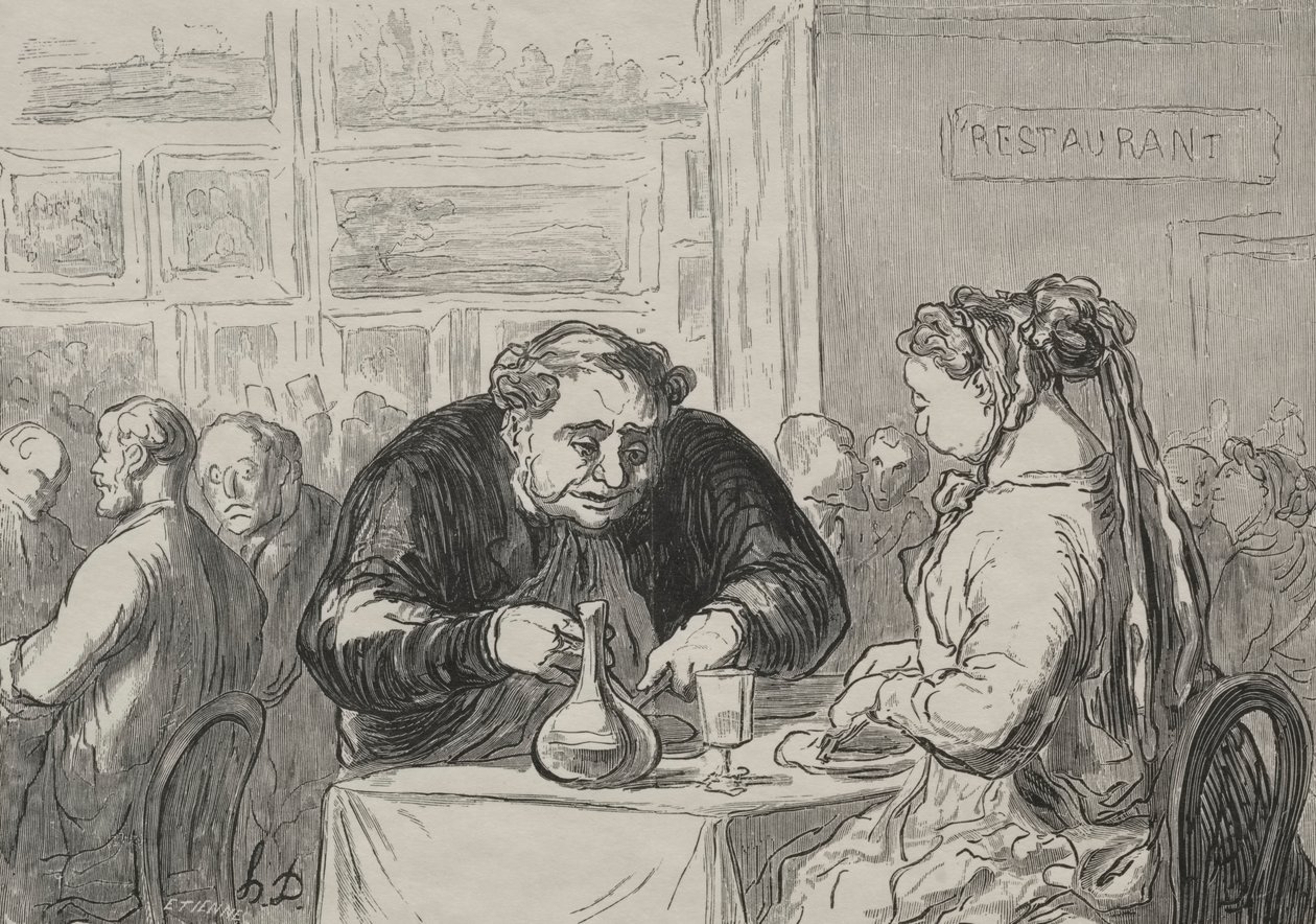 Kunstausstellung: Am Buffet Liebe zur Kunst und zum Kotelett von Honoré Daumier