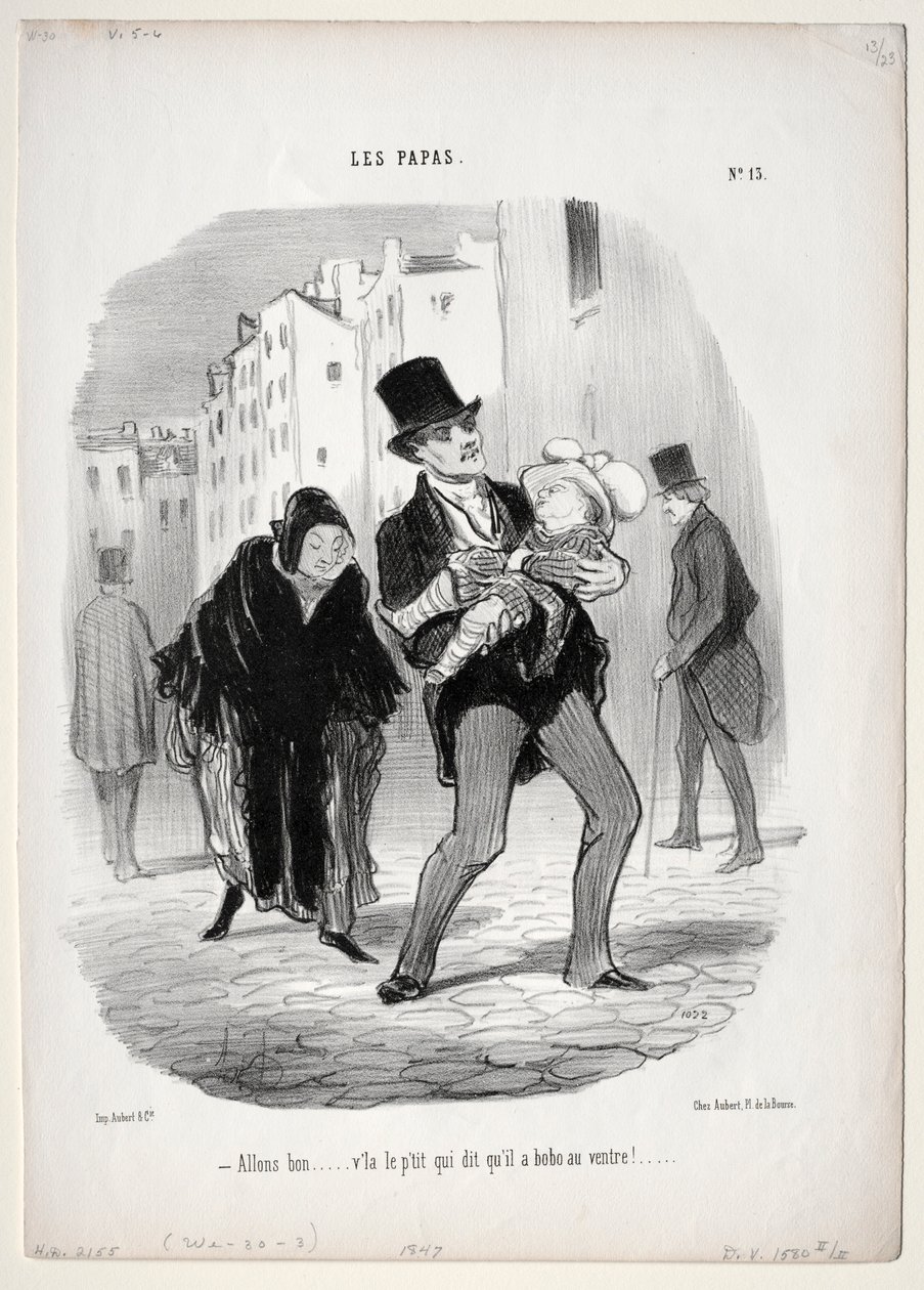 Väter, Platte 13: Komm mit, Liebling..., 1847 von Honoré Daumier