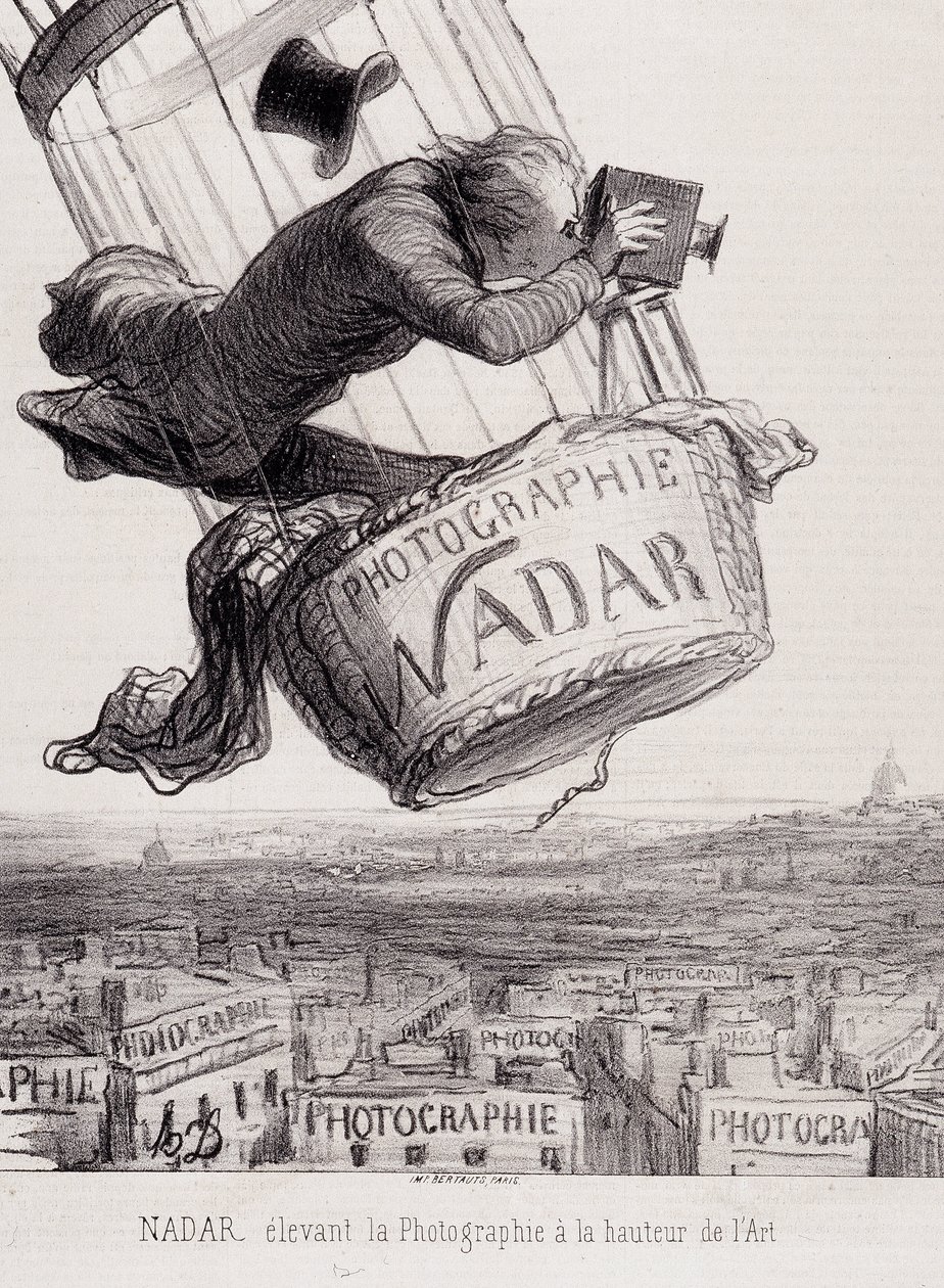 Gaspard Felix Tournachon genannt Felix Nadar (1820-1910) erhebt die Fotografie zur Kunst. Lithografie basierend auf einer Zeichnung auf Papier. Dim: 29x41cm. von Honoré Daumier