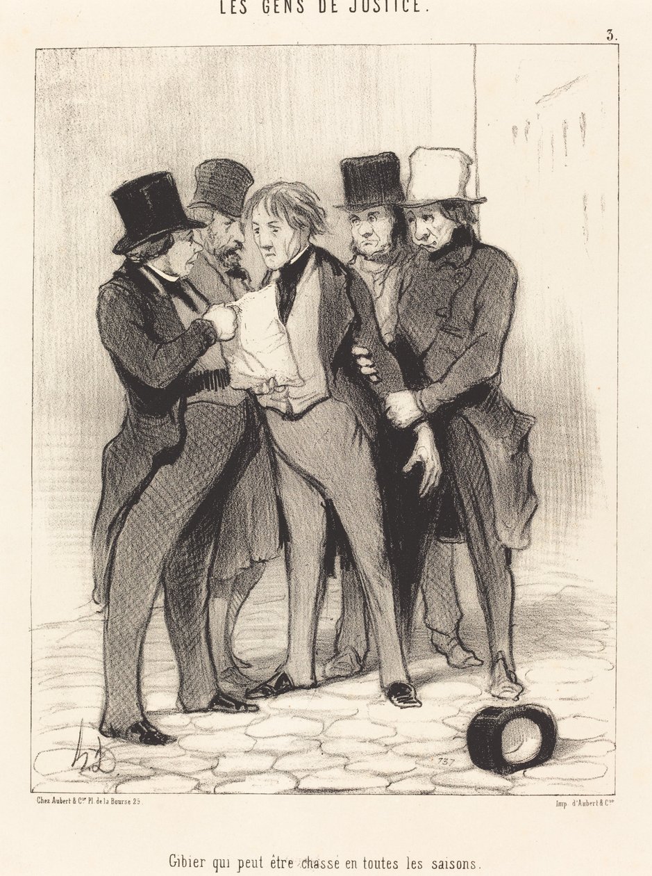 Wild, das zu allen Jahreszeiten gejagt werden kann von Honoré Daumier