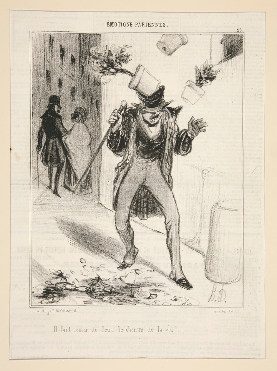 Man muss den Lebensweg mit Blumen säen! von Honoré Daumier