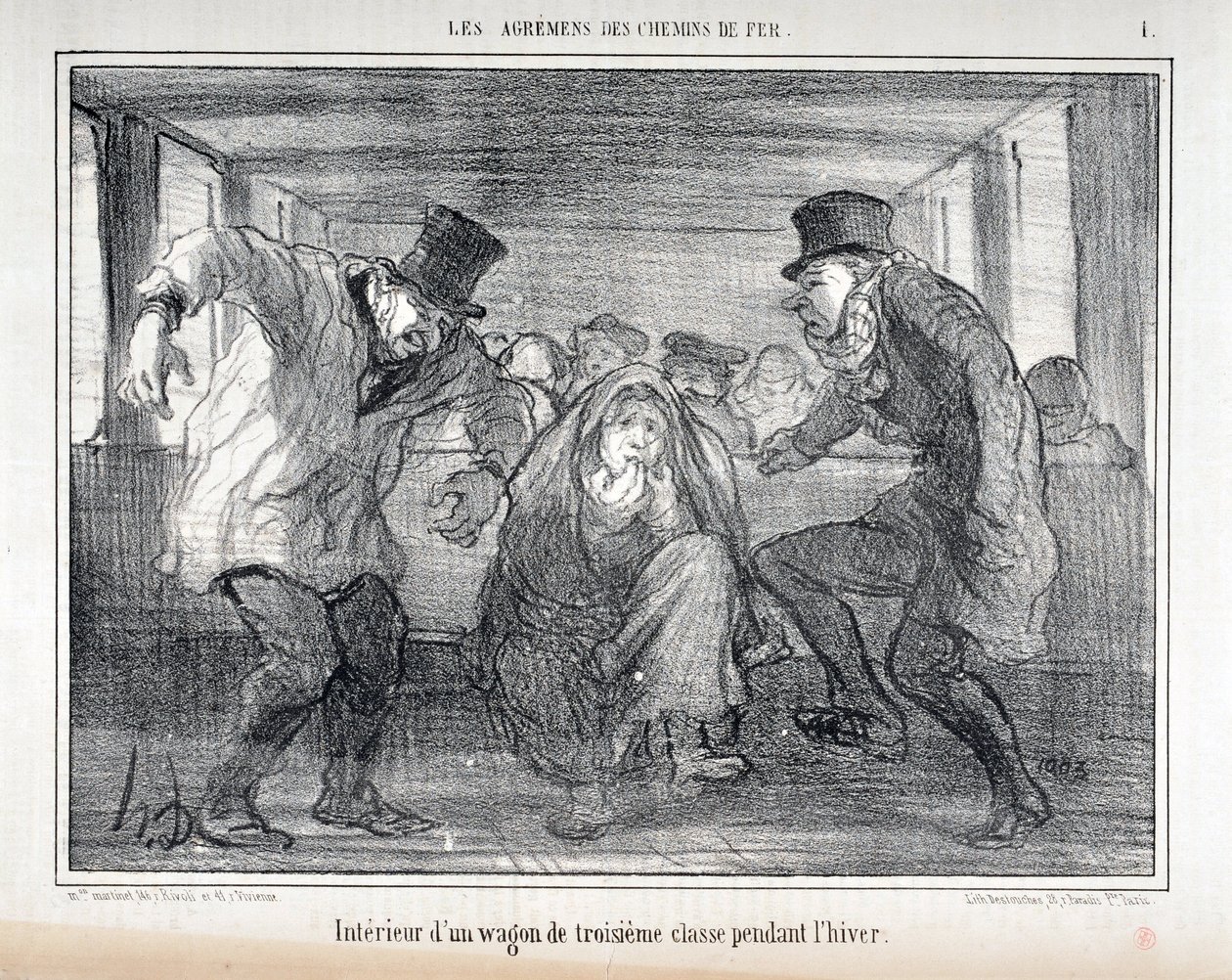 Illustration für die Serie "Les Agrements des Chemin de fer" von Honoré Daumier