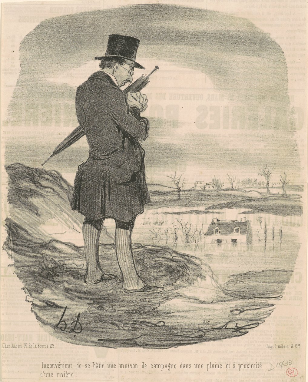 Unannehmlichkeit, ein Landhaus zu bauen ... von Honoré Daumier