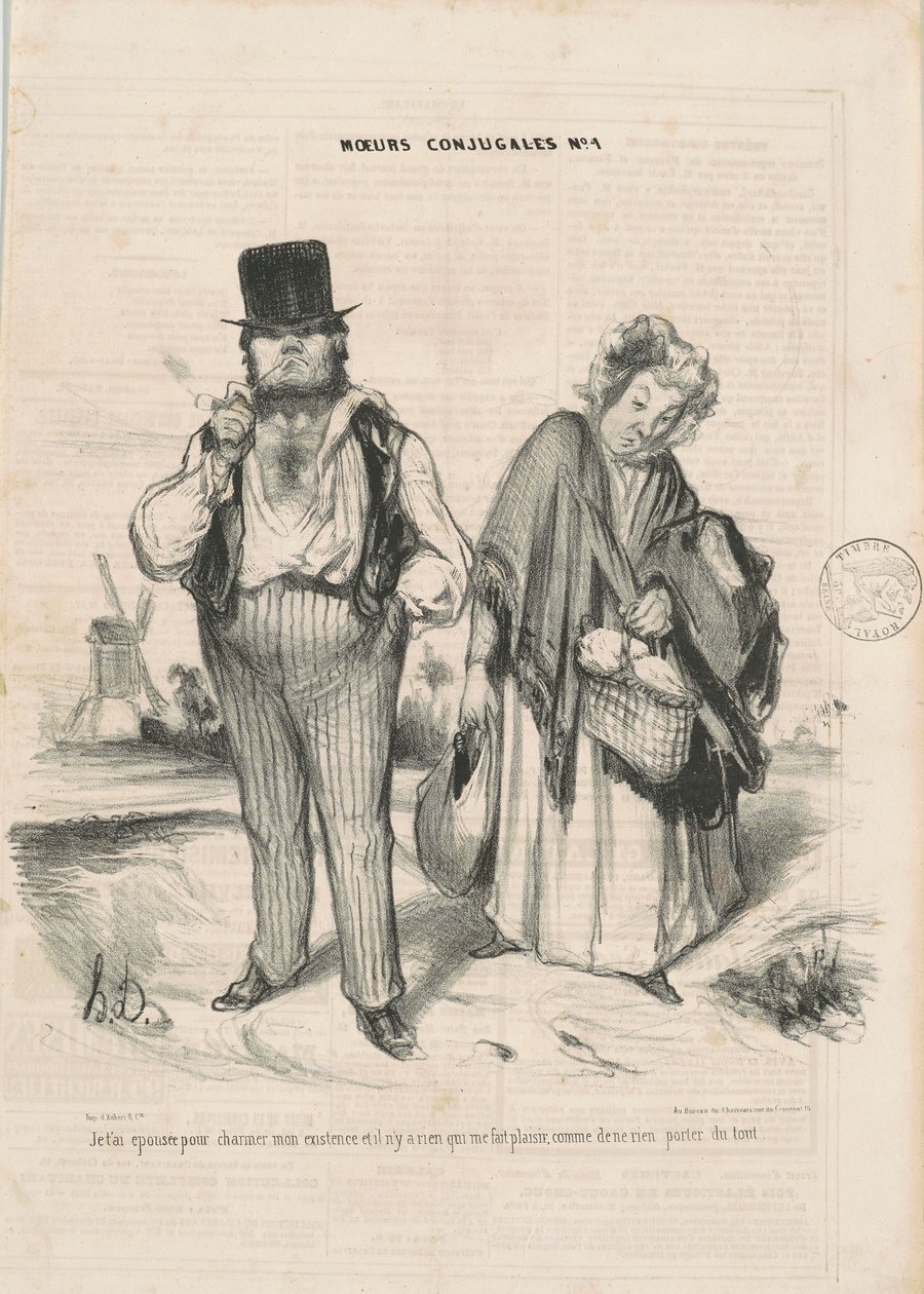 Ich habe dich geheiratet, um mein Leben zu verschönern ... von Honoré Daumier