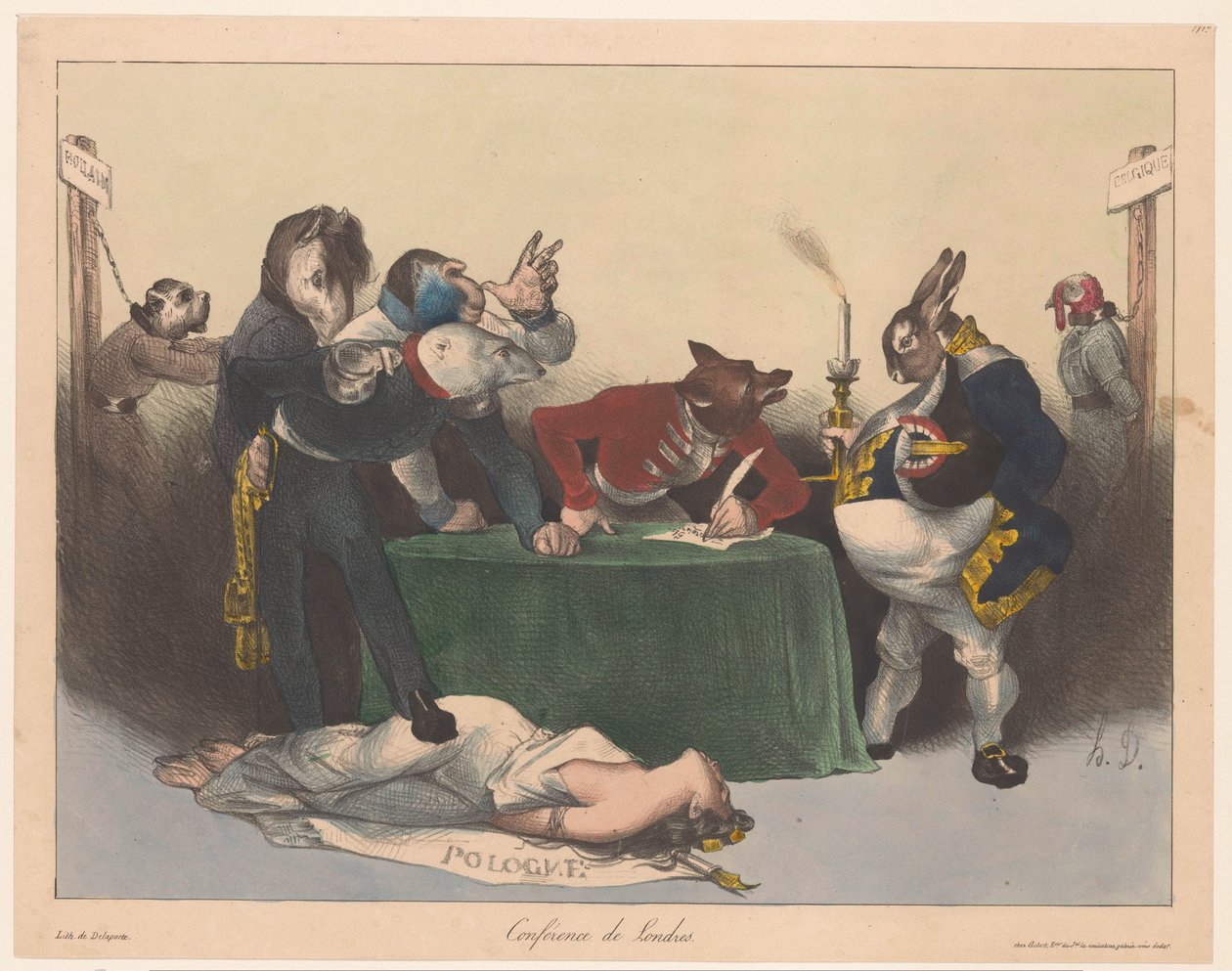 Karikatur der europäischen Großmächte während der Konferenz von London von Honoré Daumier