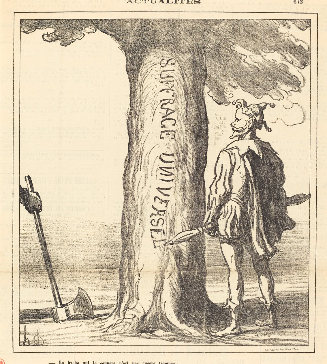 Die Axt, die ihn fällen wird, ist noch nicht gehärtet von Honoré Daumier