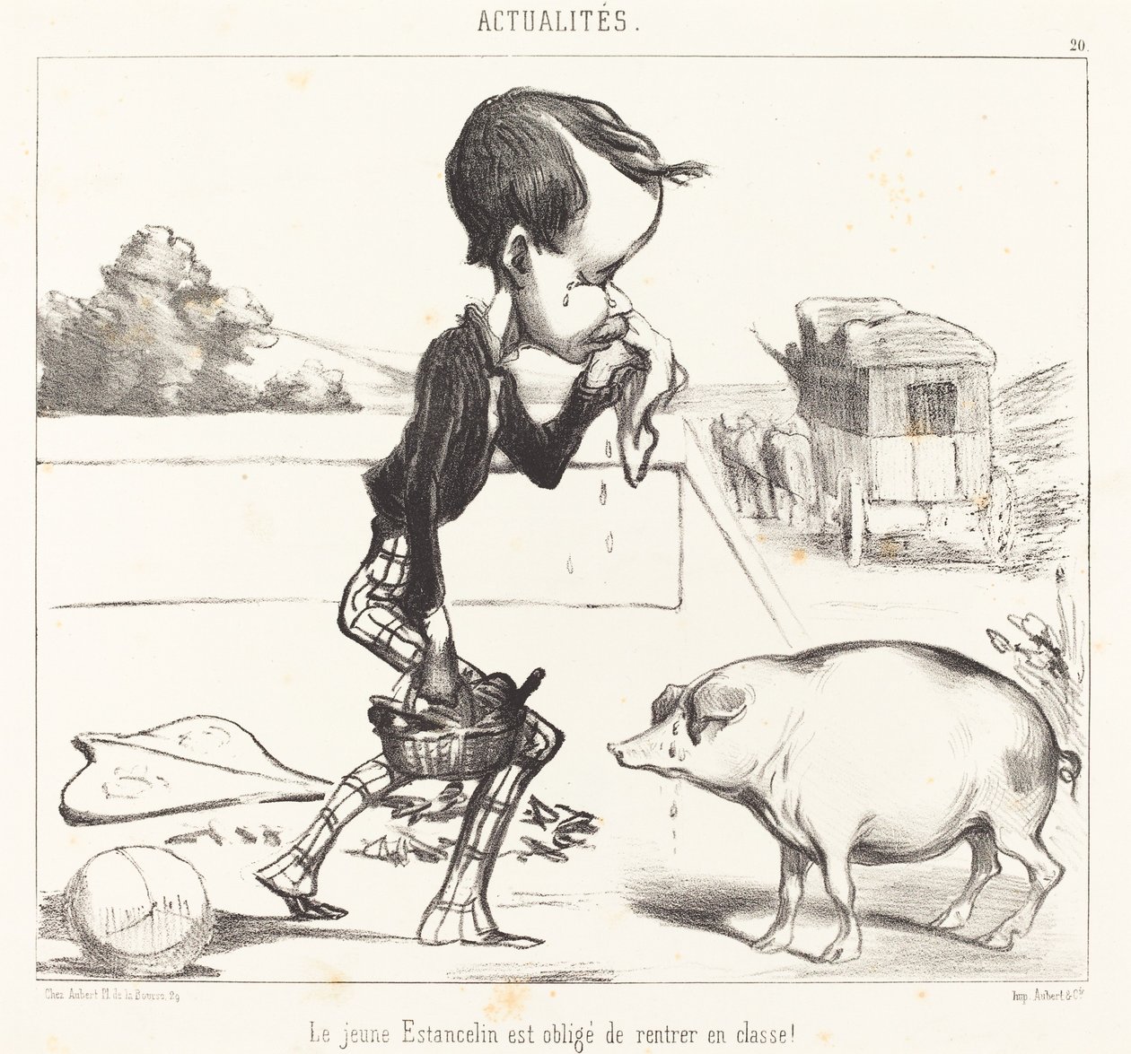 Der junge Estancelin muss zurück in die Klasse! von Honoré Daumier