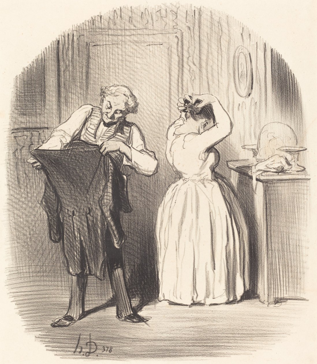 Der Tag, an dem man bei Monsieur le Directeur zu Abend isst... von Honoré Daumier
