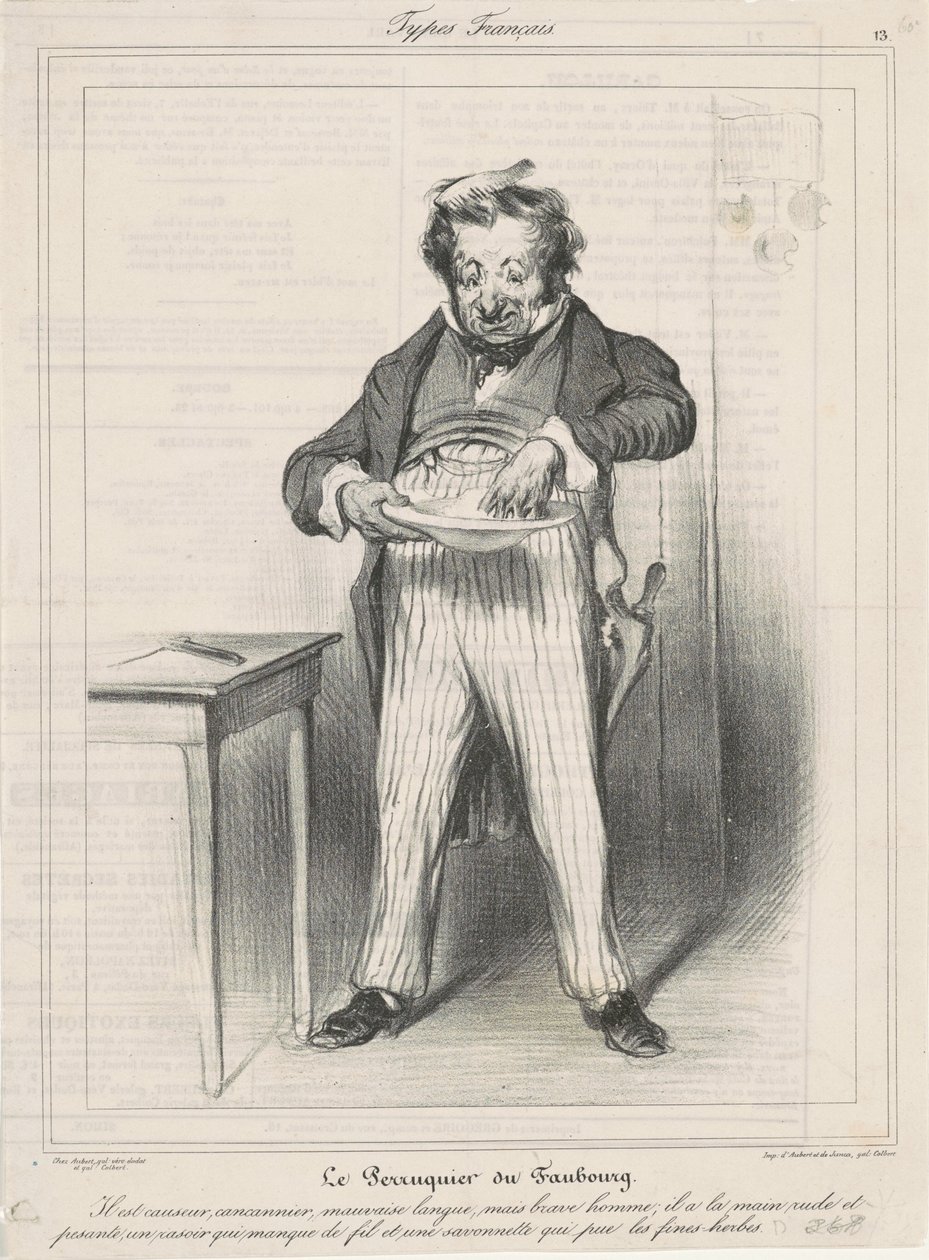 Der Perückenmacher aus dem Vorort von Honoré Daumier