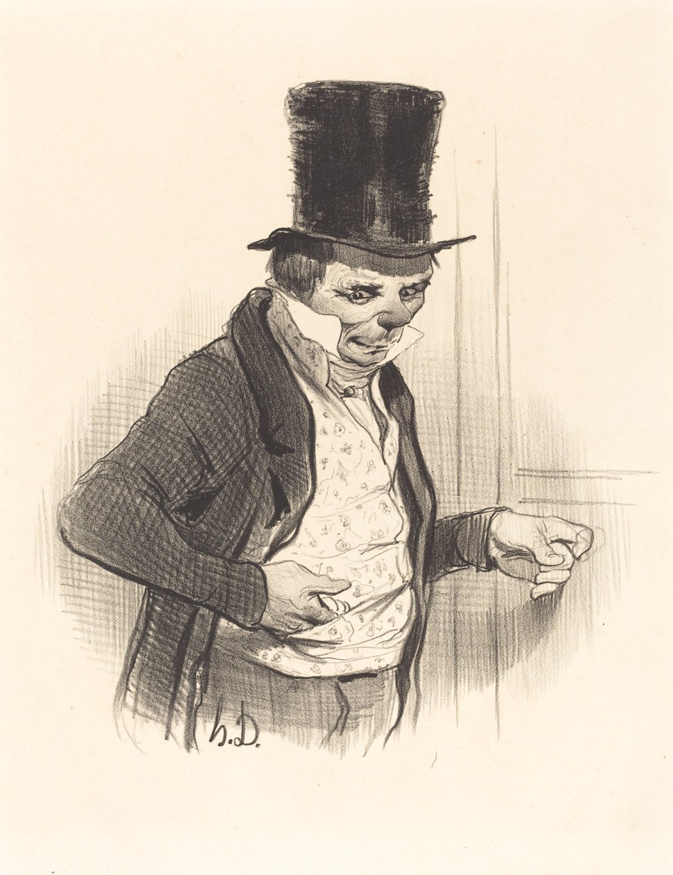 Le Portier en tournées de visites... von Honoré Daumier
