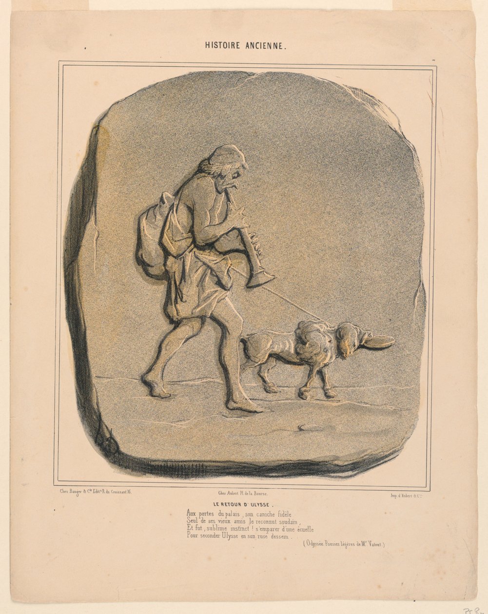Die Rückkehr des Odysseus, Platte 7 aus der Histoire Ancienne von Honoré Daumier