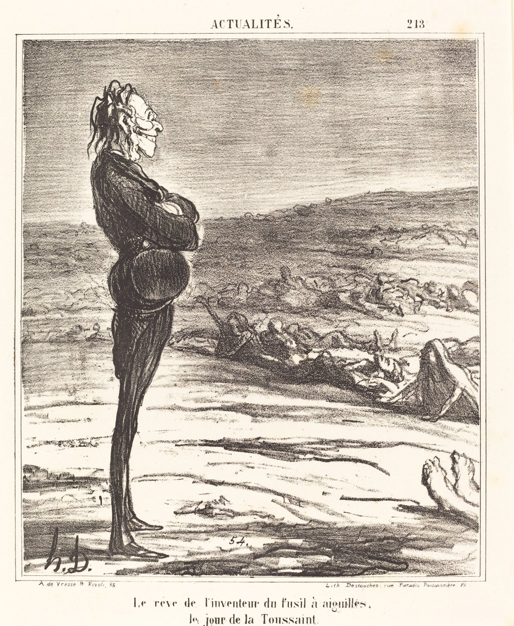 Der Traum des Erfinders des Nadelgewehrs... von Honoré Daumier