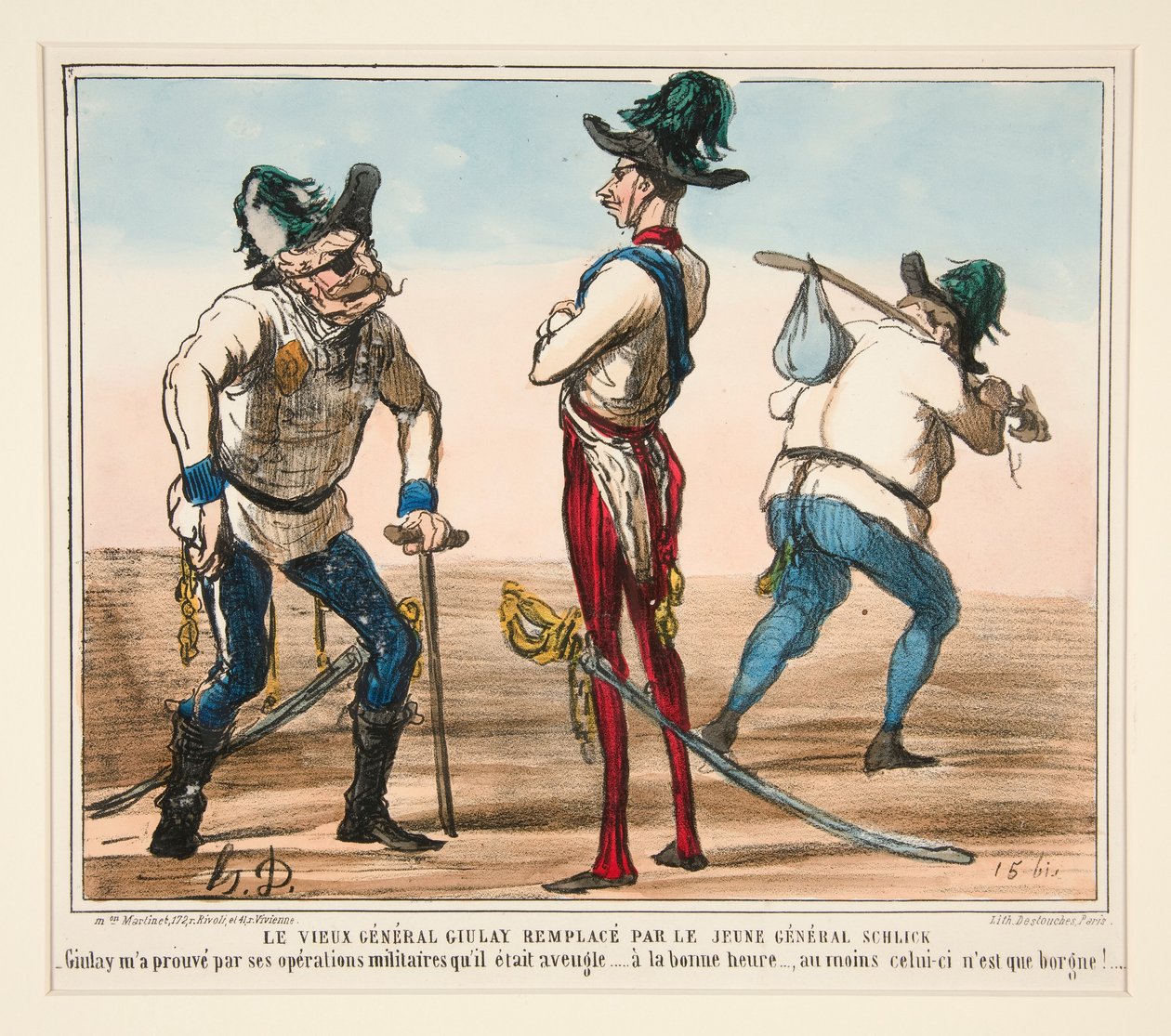 Der alte General Giulay ersetzt durch den jungen General Schlick von Honoré Daumier