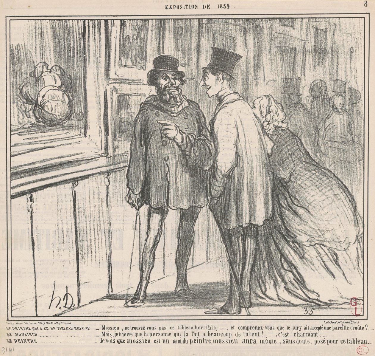 Der Maler, dessen Bild abgelehnt wurde... von Honoré Daumier