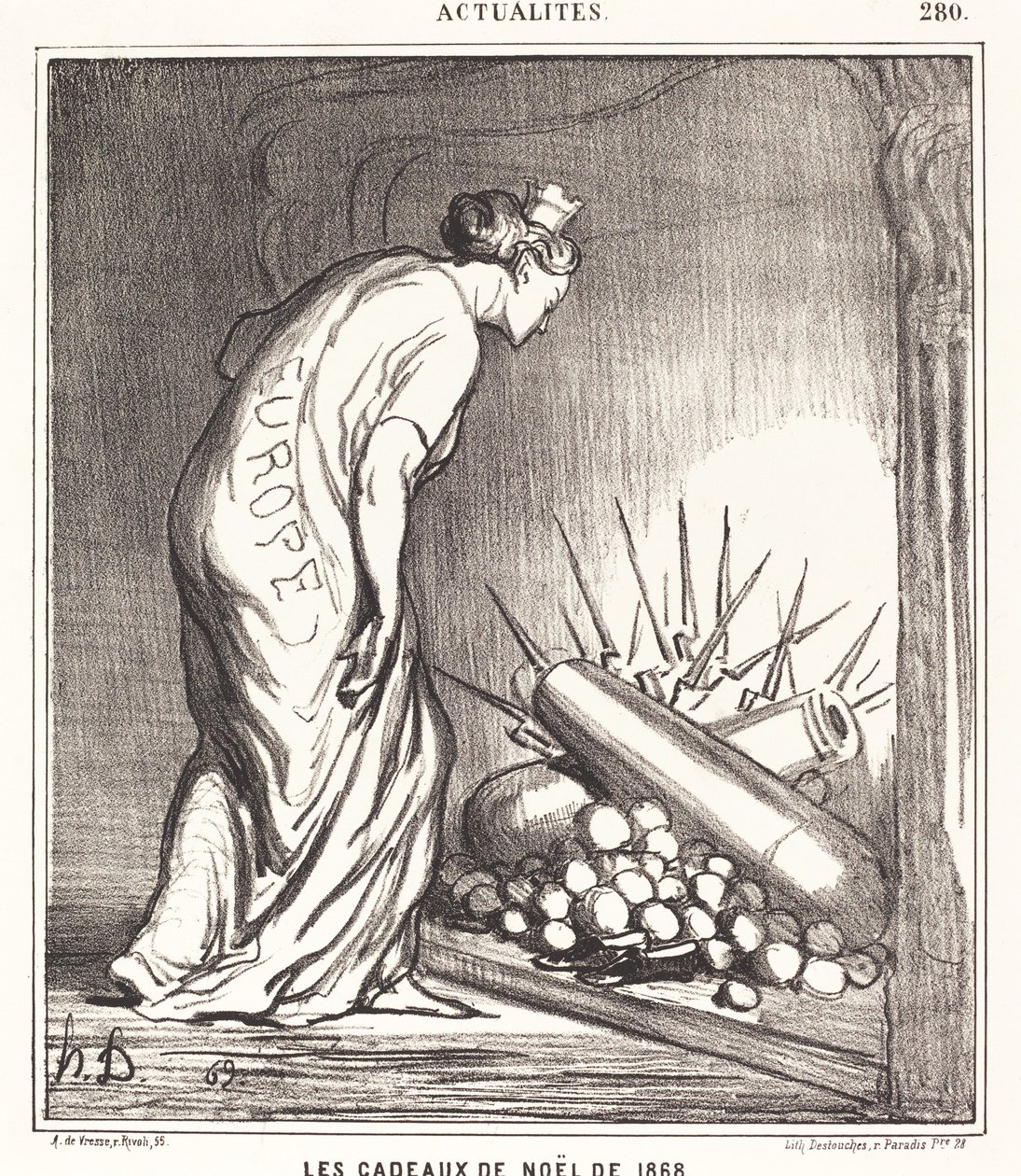 Die Weihnachtsgeschenke von 1868 von Honoré Daumier