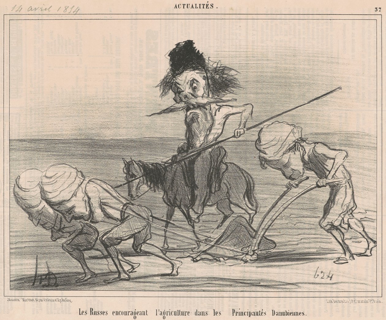 Die Russen fördern die Landwirtschaft von Honoré Daumier
